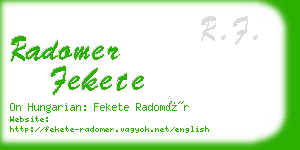 radomer fekete business card